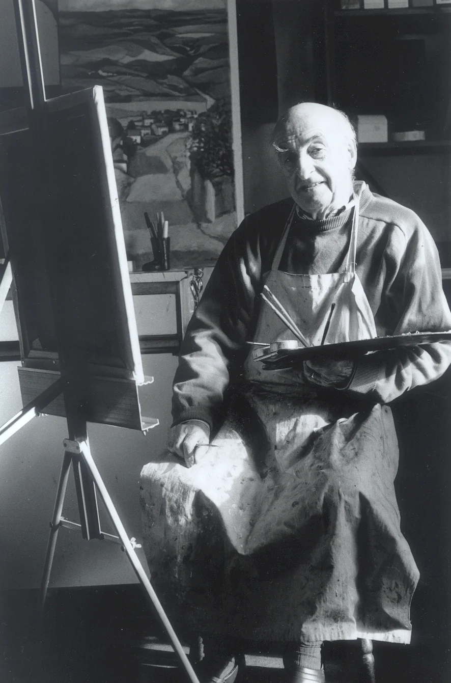 Artiste dans son atelier, illustration libre